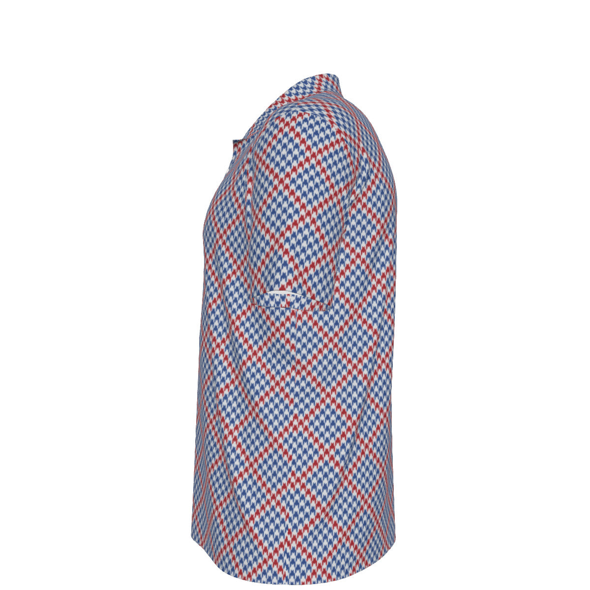Blue and Orange Houndstooth Men's UV Protection POLO Shirt