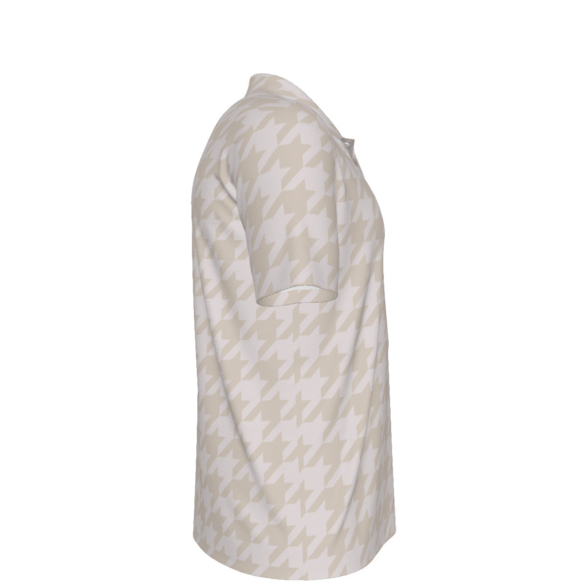 Beige Houndstooth Men's UPF 50 POLO Shirt