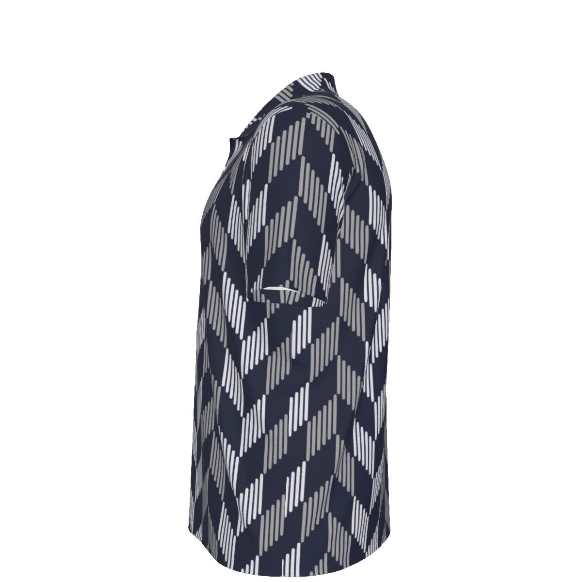 Black and Gray Feathered Men's UV Protection POLO Shirt