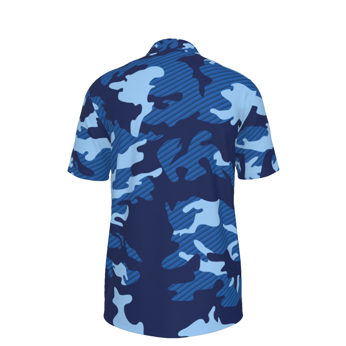 Blue on Blue Camouflage Men's UPF 50 POLO Shirt