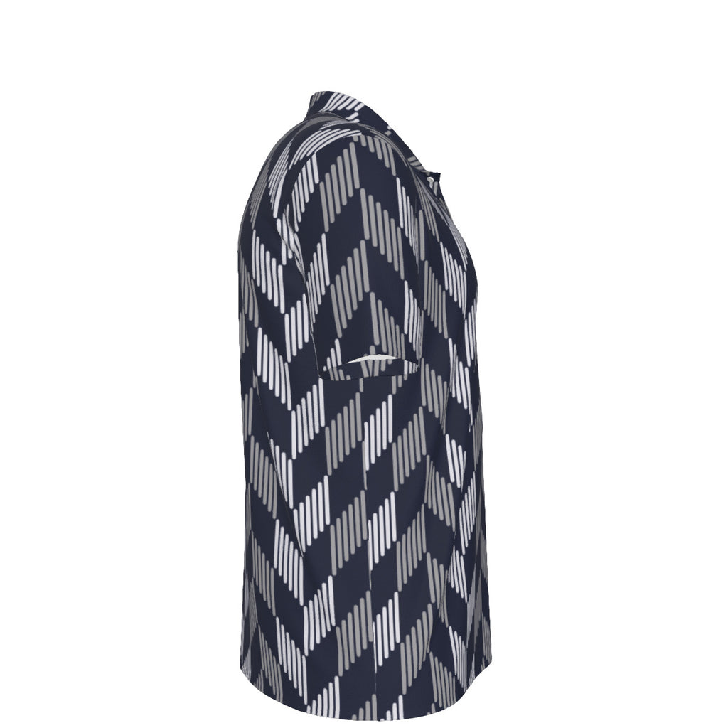 Black and Gray Feathered Men's UV Protection POLO Shirt
