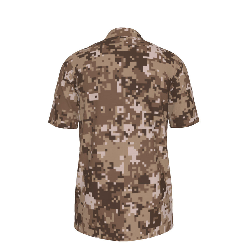 Pixel Desert Camouflage Men's UPF 50 POLO Shirt