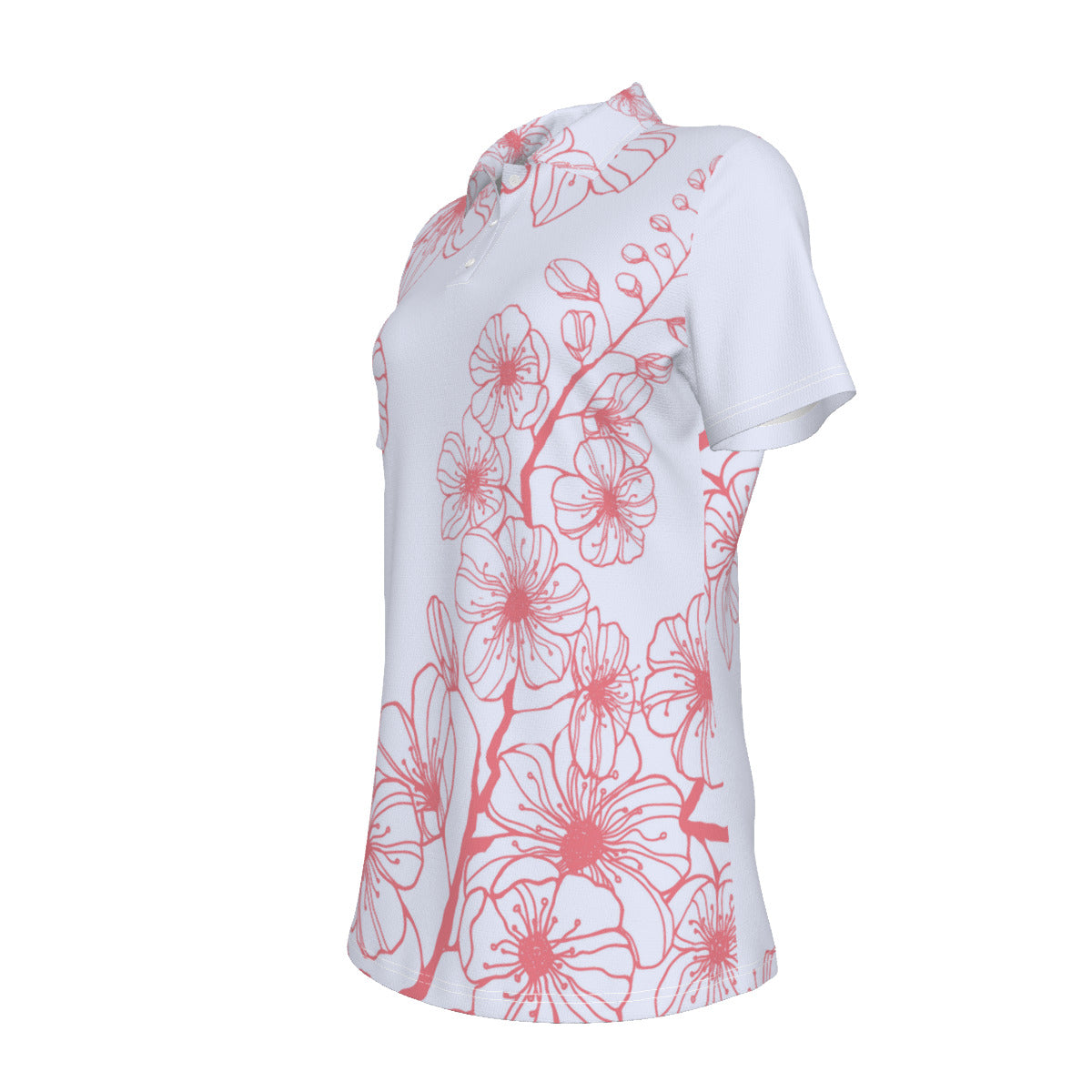 Sakura Flower Print Women's UV Protection POLO Shirt