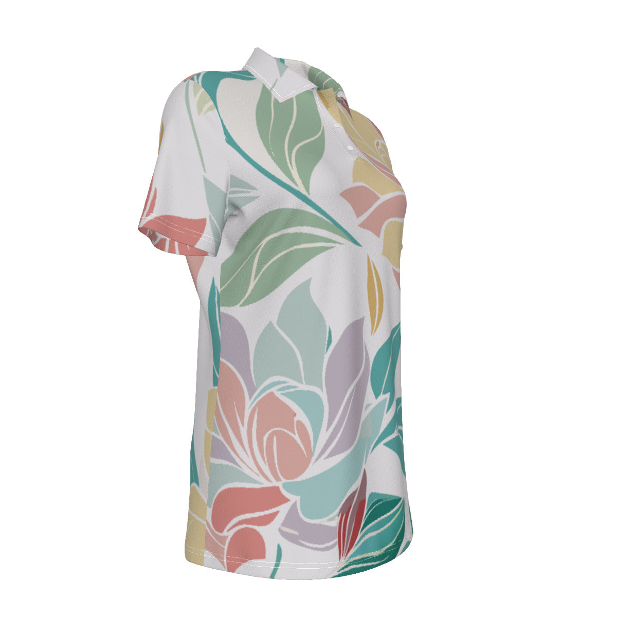 Multi-color Floral Print Women's UV Protection POLO Shirt