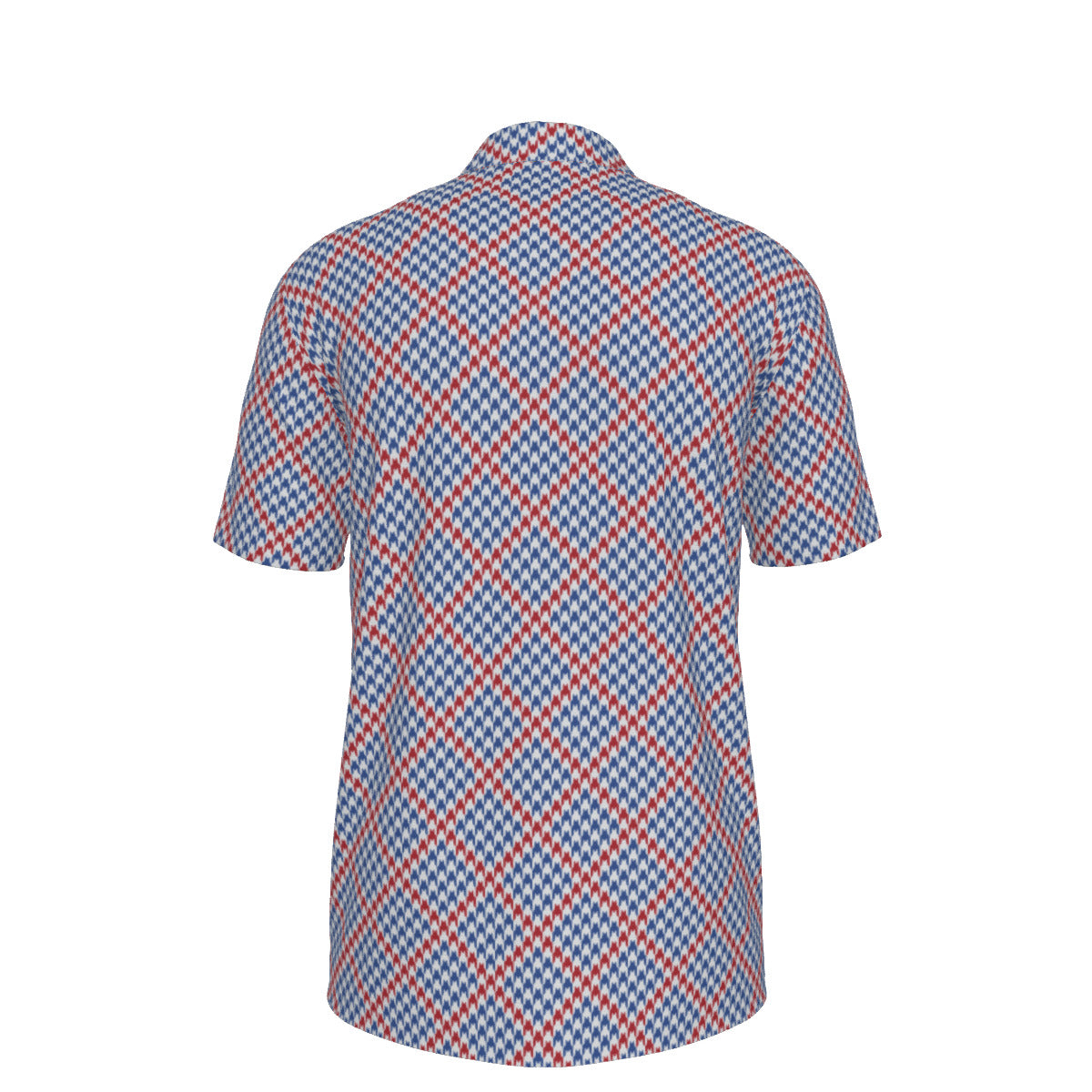 Blue and Orange Houndstooth Men's UV Protection POLO Shirt