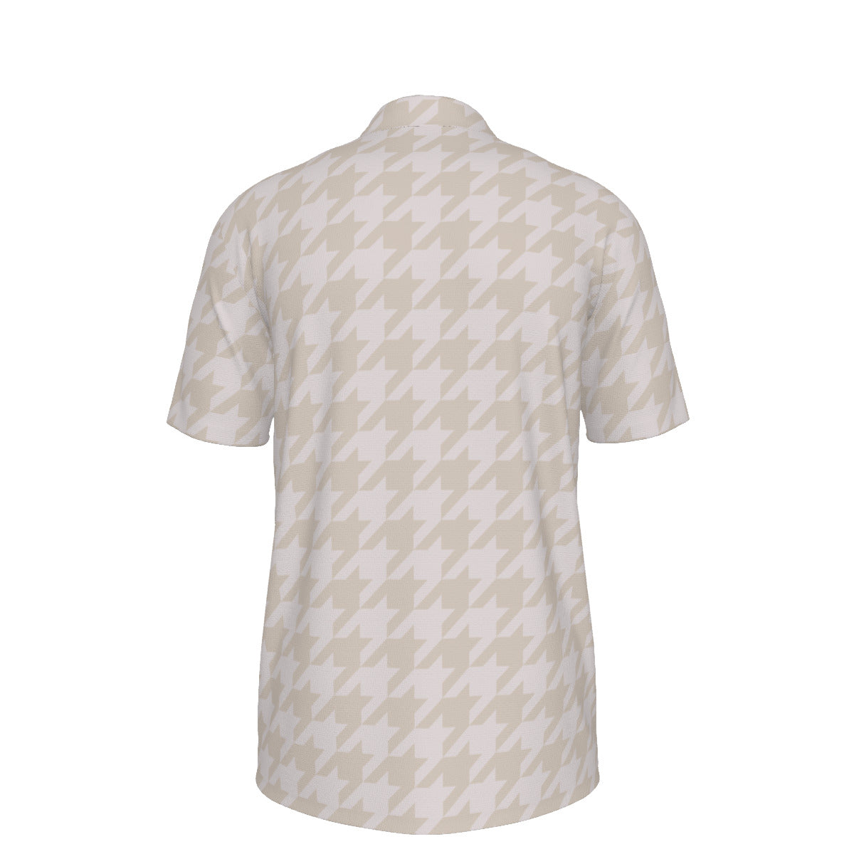 Beige Houndstooth Men's UPF 50 POLO Shirt