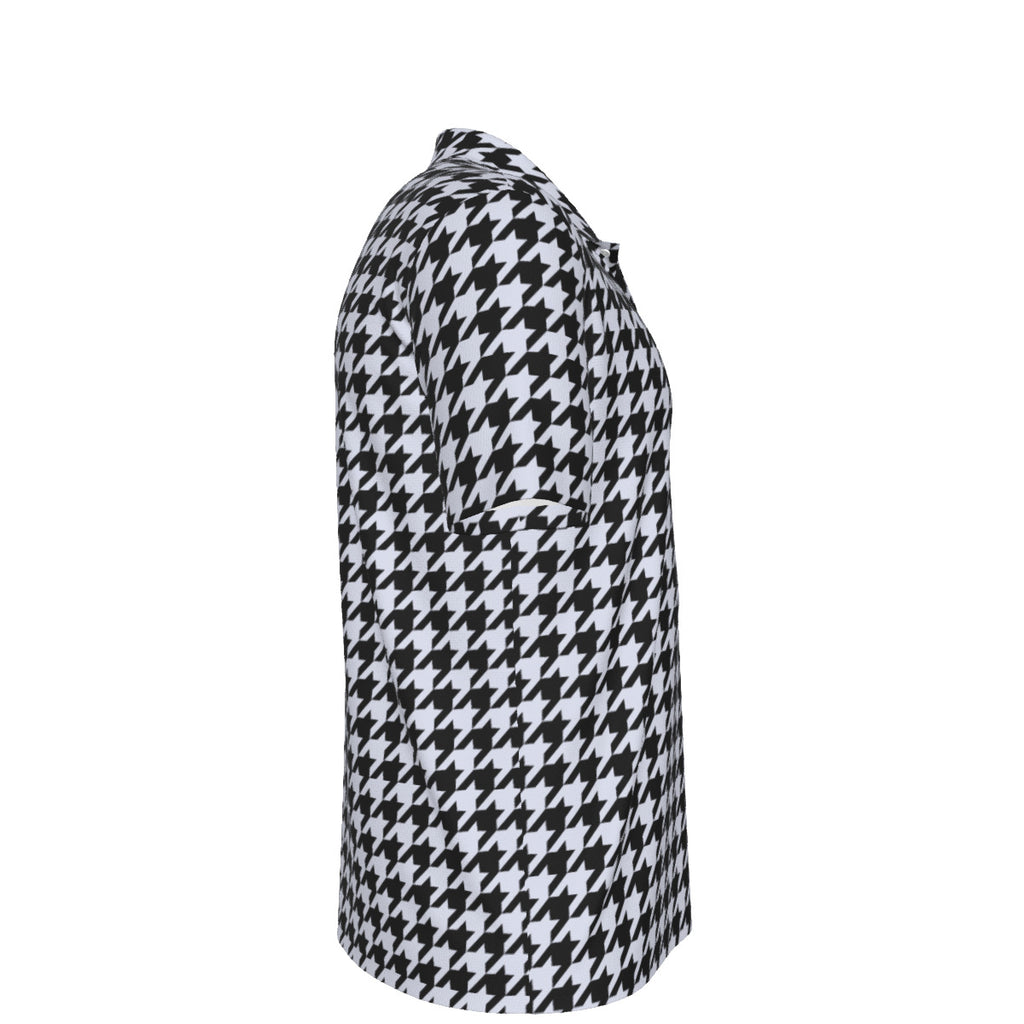 Classic Black Houndstooth Men's UPF 50 POLO Shirt