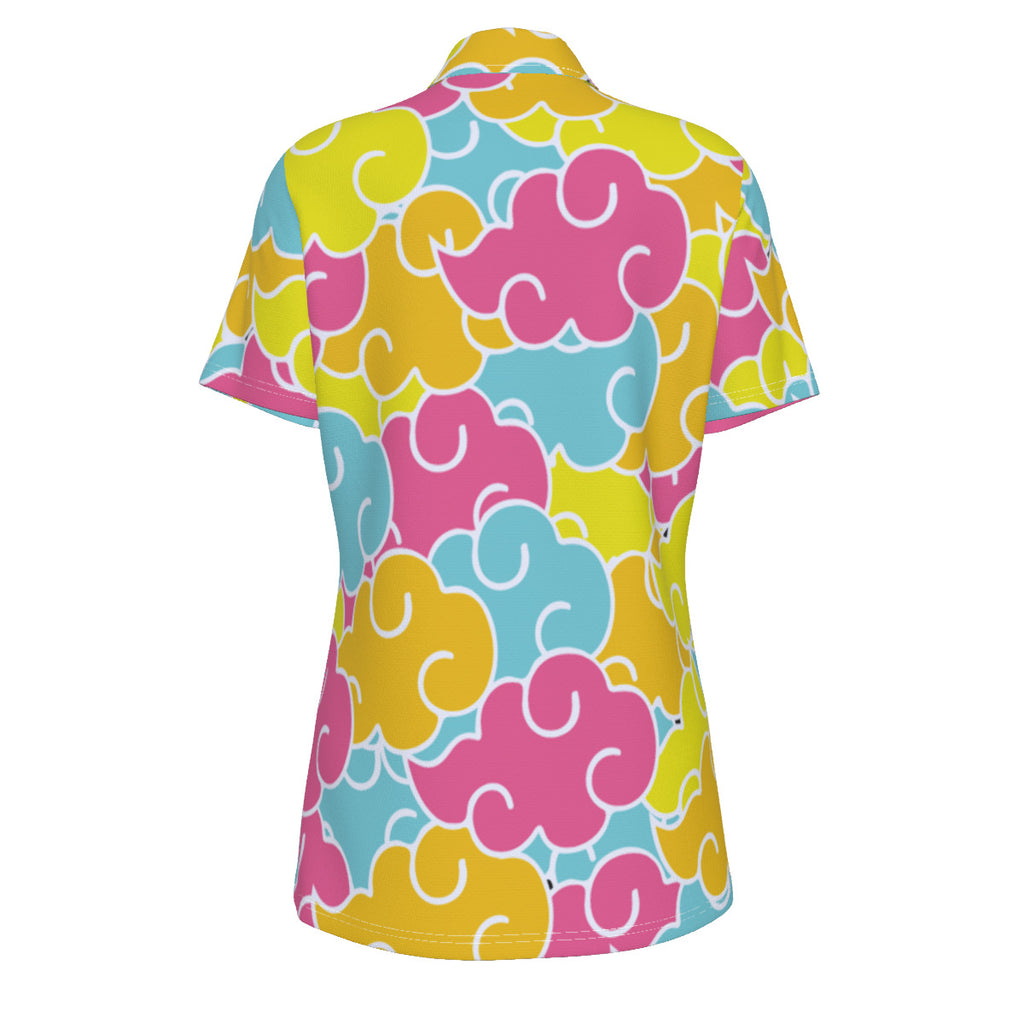 Sunburst Asian Cloud Print Women's UV Protection POLO Shirt
