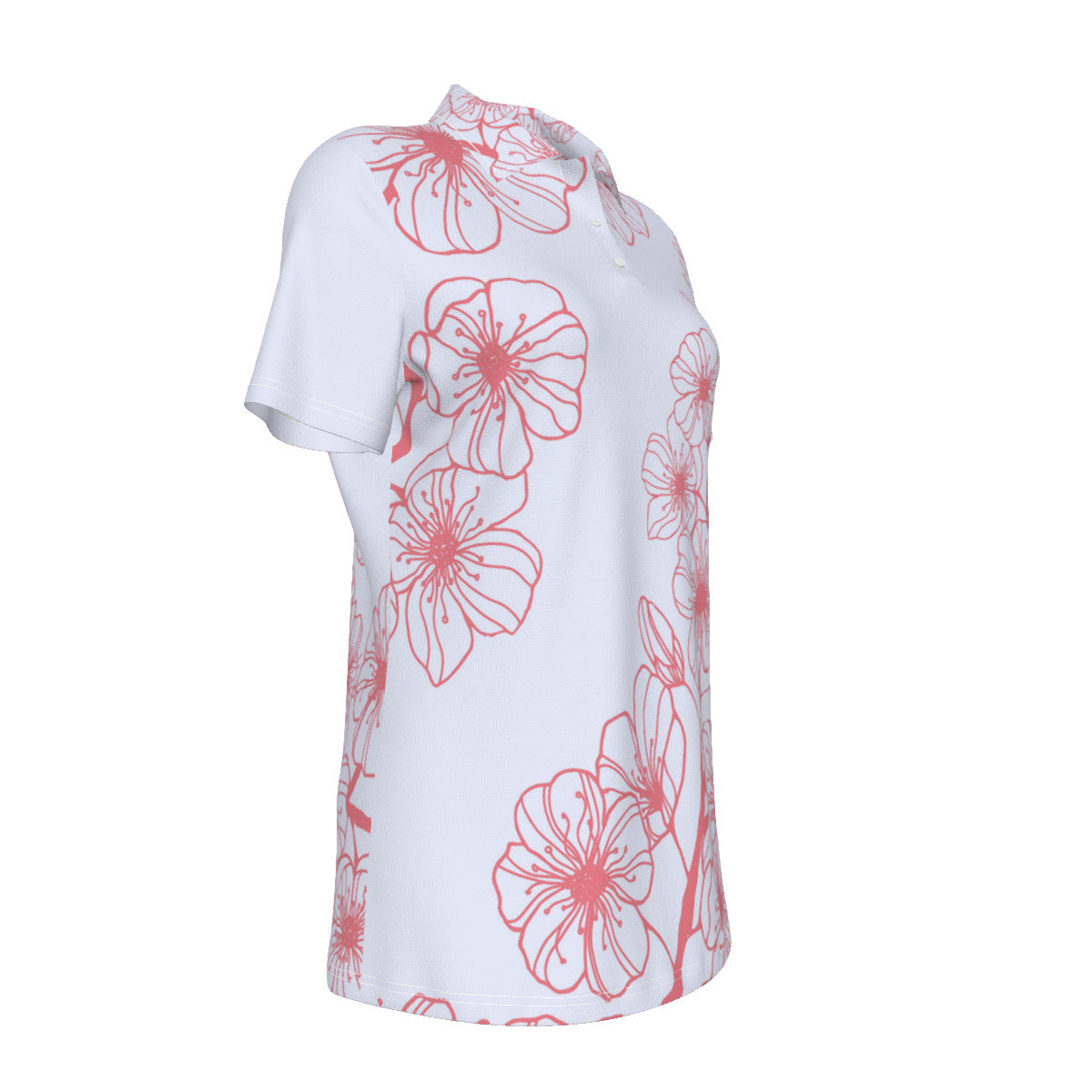 Sakura Flower Print Women's UV Protection POLO Shirt