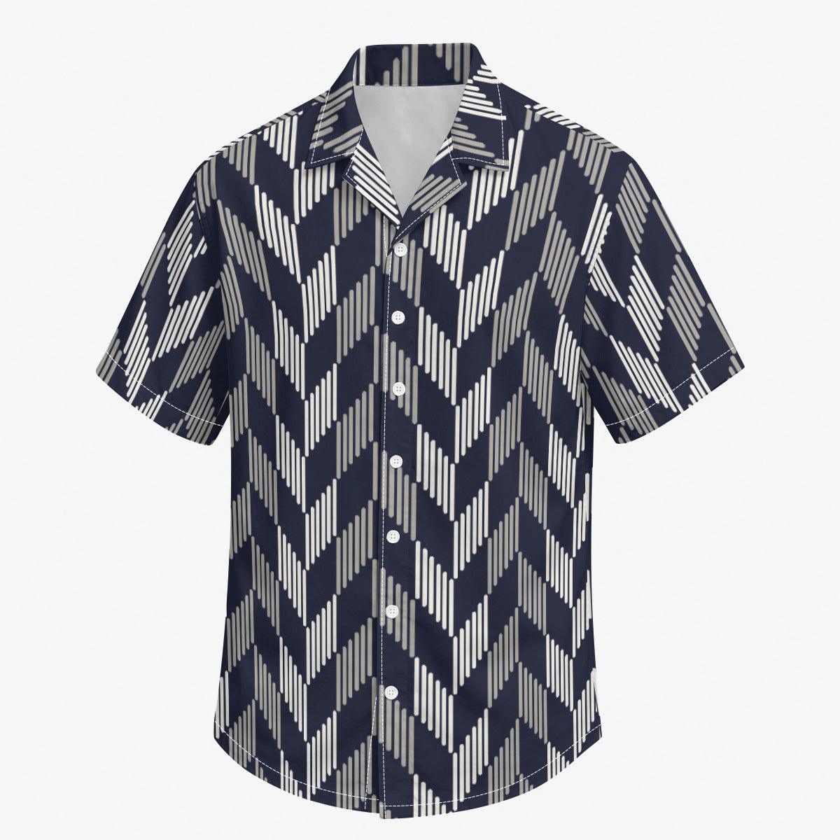 Black and Gray Feather Print Men's Hawaiian Shirt | 115GSM Cotton poplin