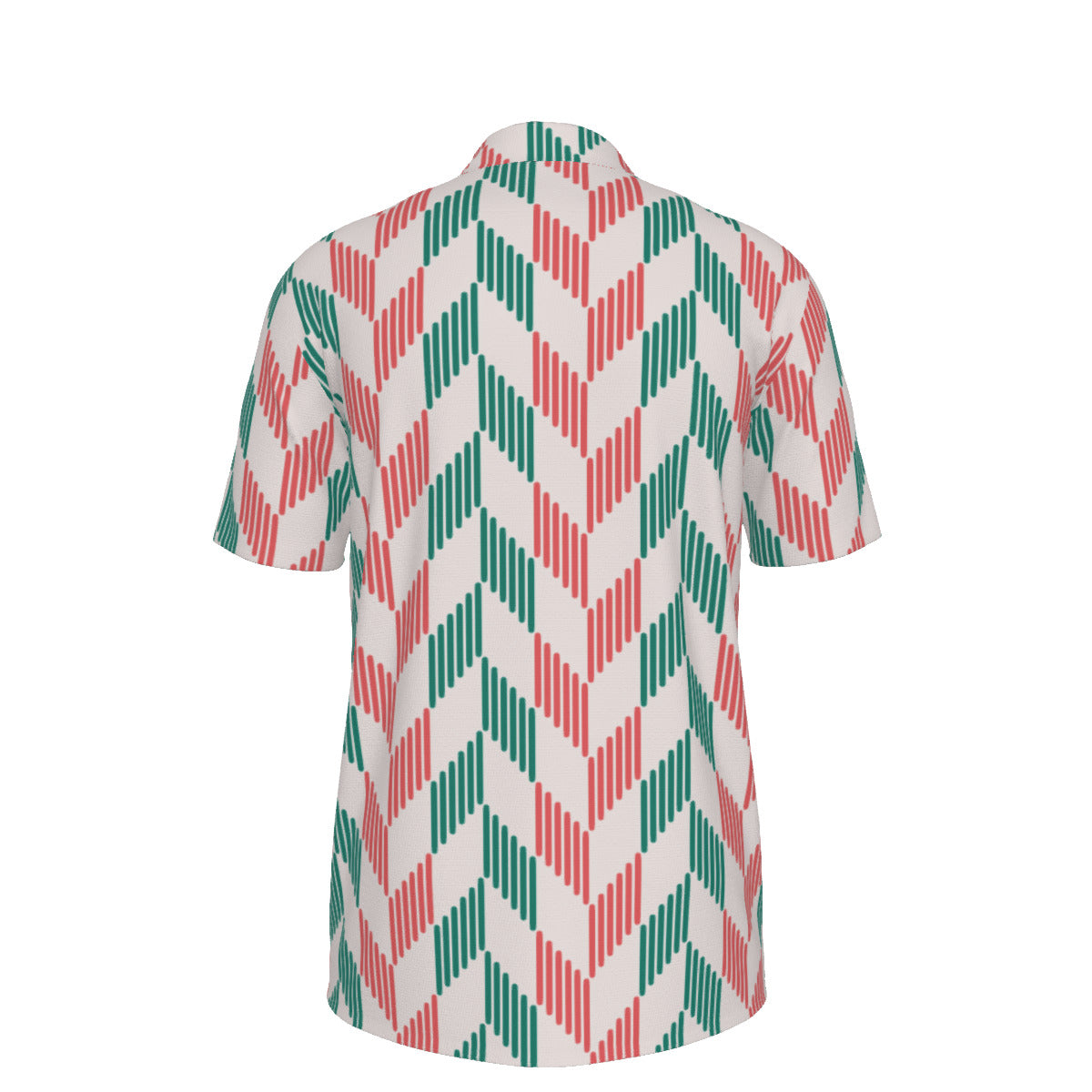 Red and Green Feather Print Men's UV Protection POLO Shirt