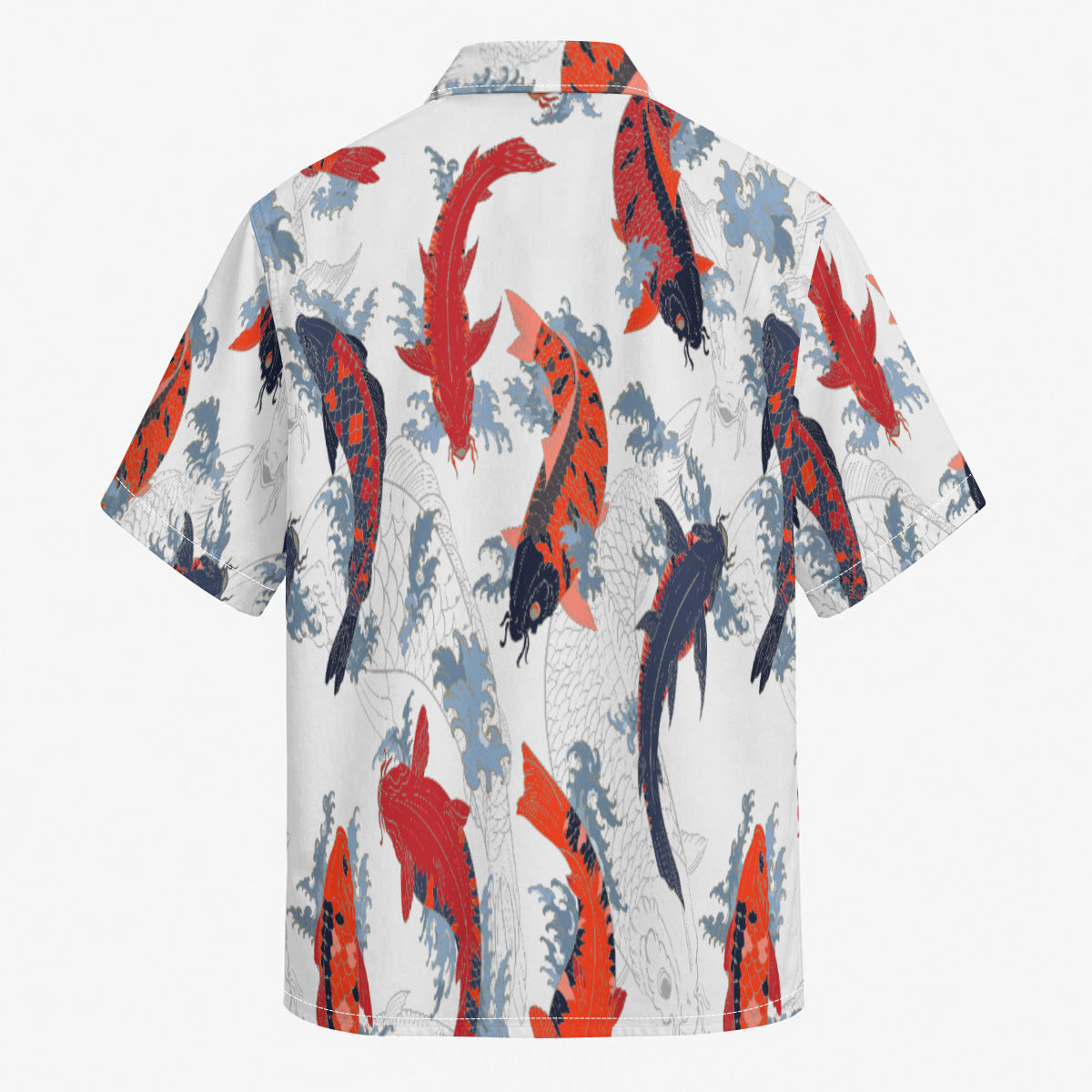 Koi Fish Print Men's Hawaiian Shirt |115GSM Cotton poplin