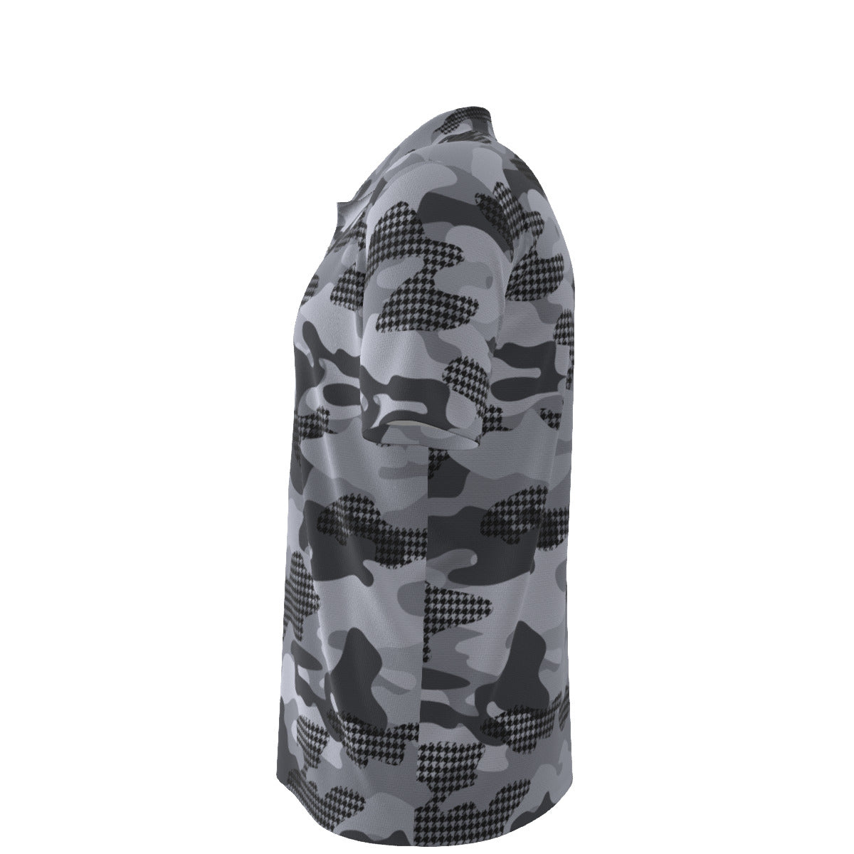 Black White and Grayscale Camouflage Men's UPF 50 POLO Shirt