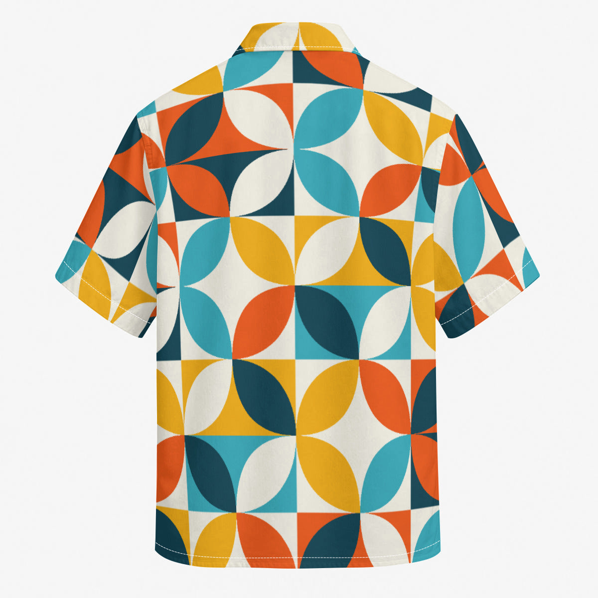 Retro Print Men's Hawaiian-Style Cotton Shirt |115GSM Cotton poplin