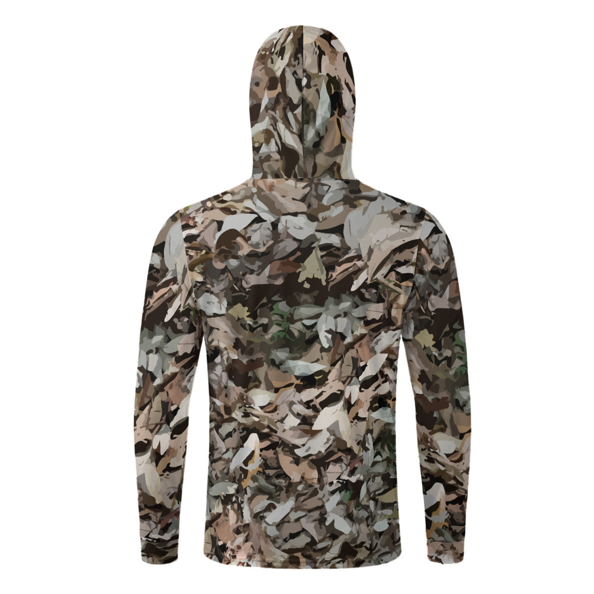 Oak Leaf Forest Print Men’s UPF-50+Sun Protection Hoodie with Face Cover and Thumb Holes