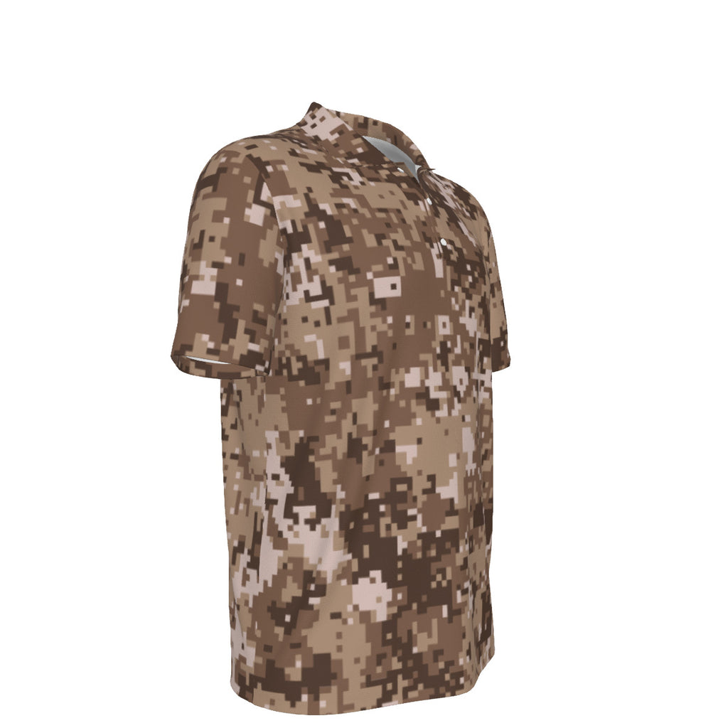 Pixel Desert Camouflage Men's UPF 50 POLO Shirt