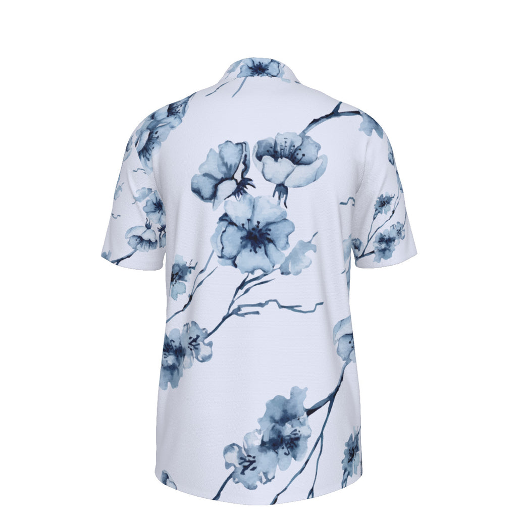 Cherry Bloosom Print Men's UV Protection POLO Shirt