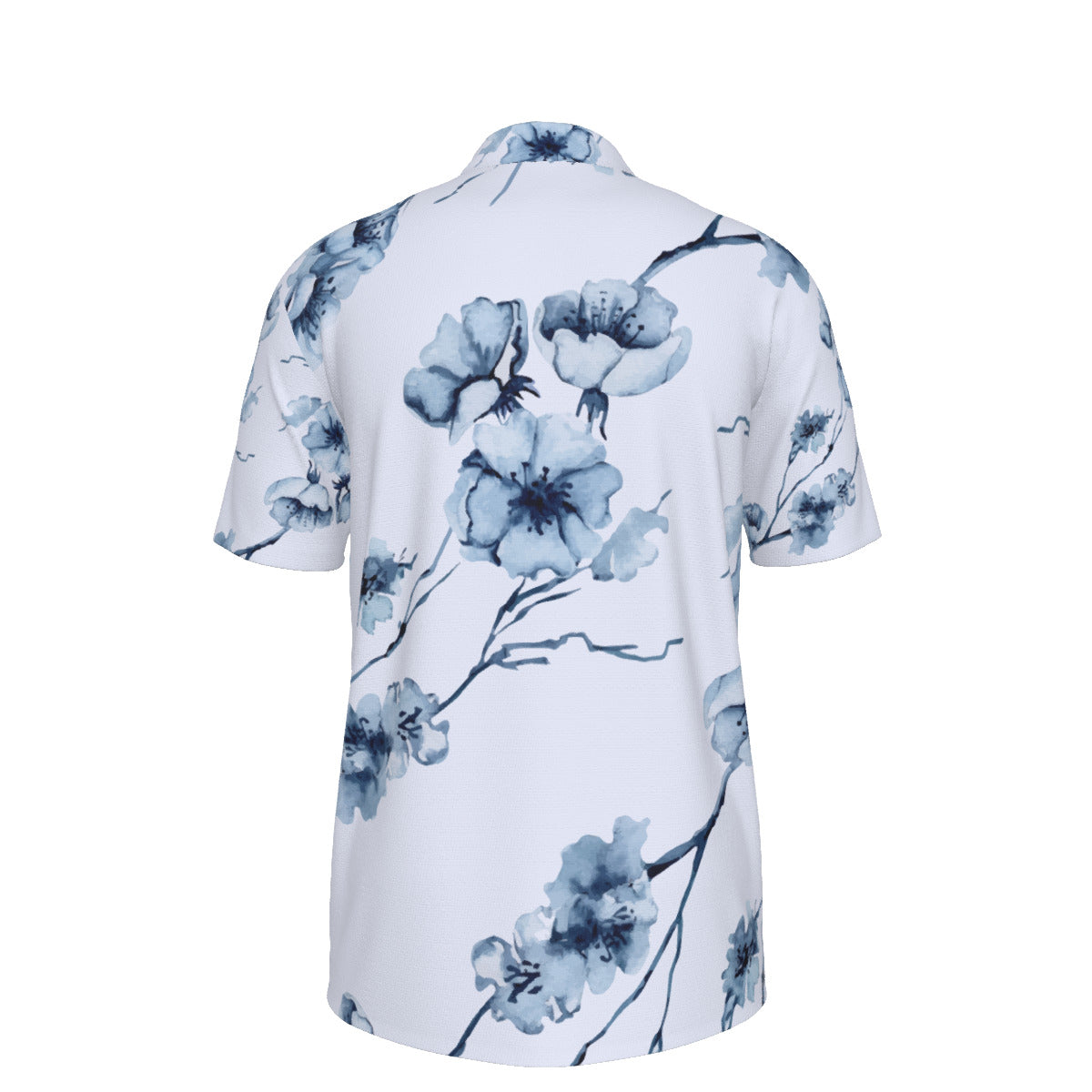 Cherry Bloosom Print Men's UV Protection POLO Shirt