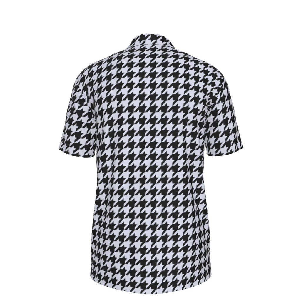 Classic Black Houndstooth Men's UPF 50 POLO Shirt