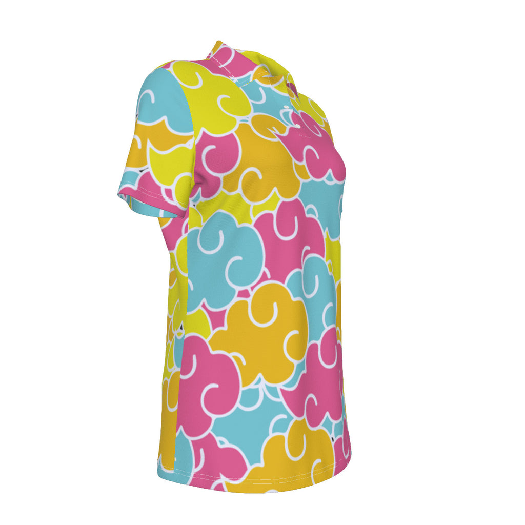 Sunburst Asian Cloud Print Women's UV Protection POLO Shirt