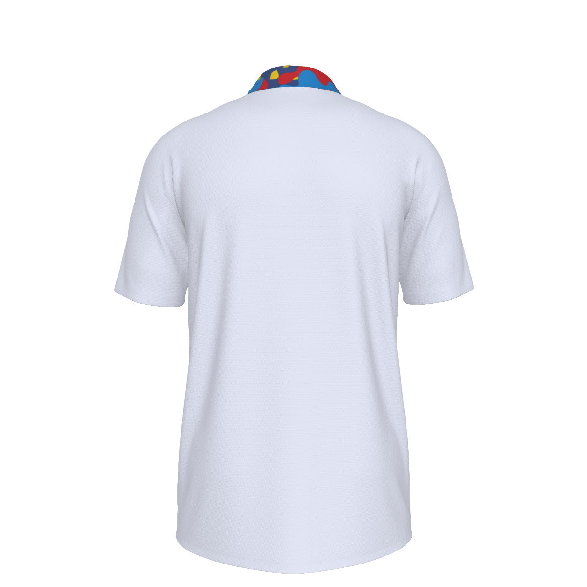 White Men's UV Protection POLO Shirt with Camouflage Accent