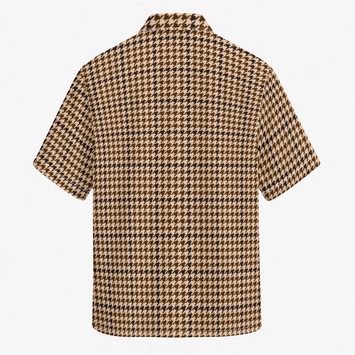 Sandstone Houndstooth Men's Hawaiian Shirt |115GSM Cotton poplin
