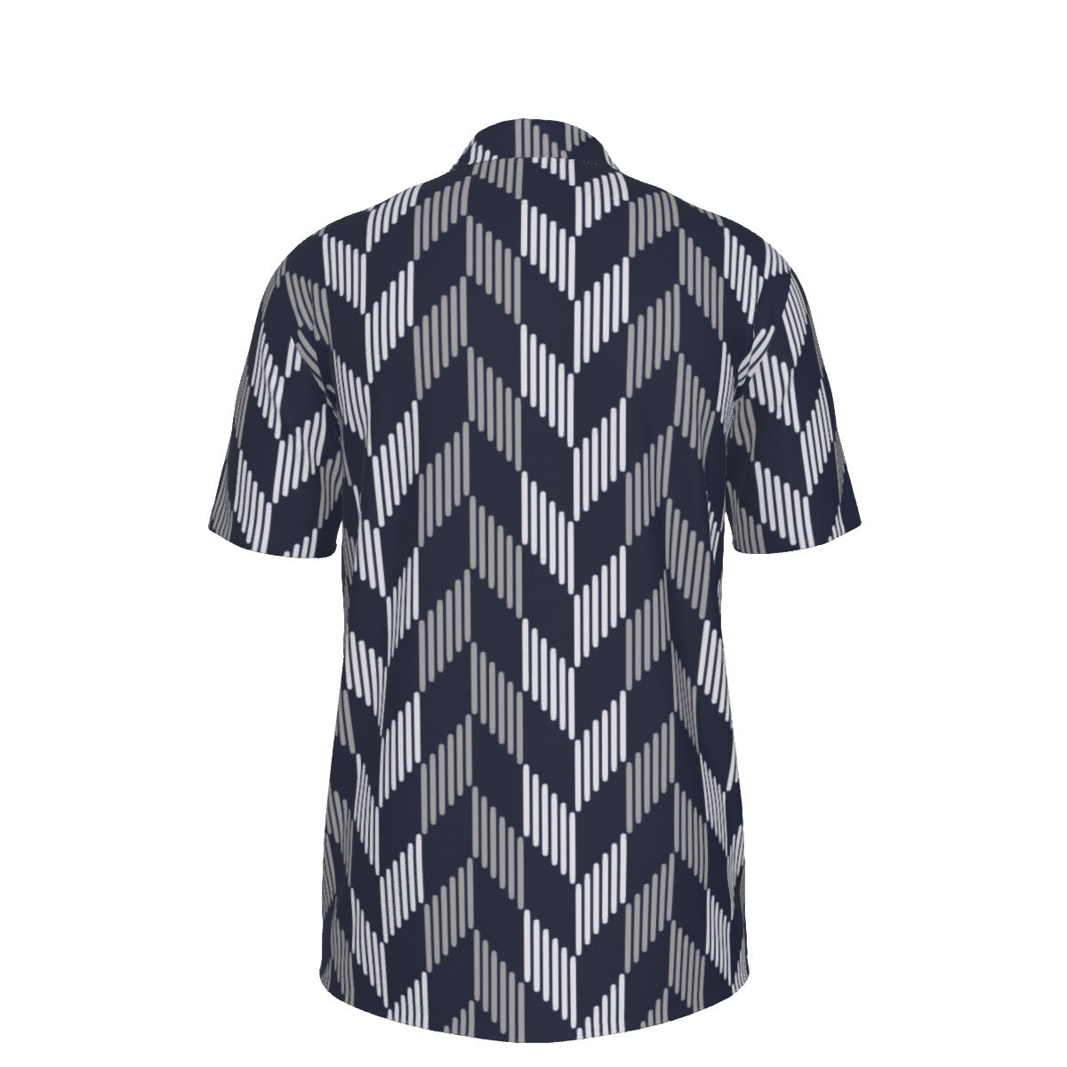 Black and Gray Feathered Men's UV Protection POLO Shirt