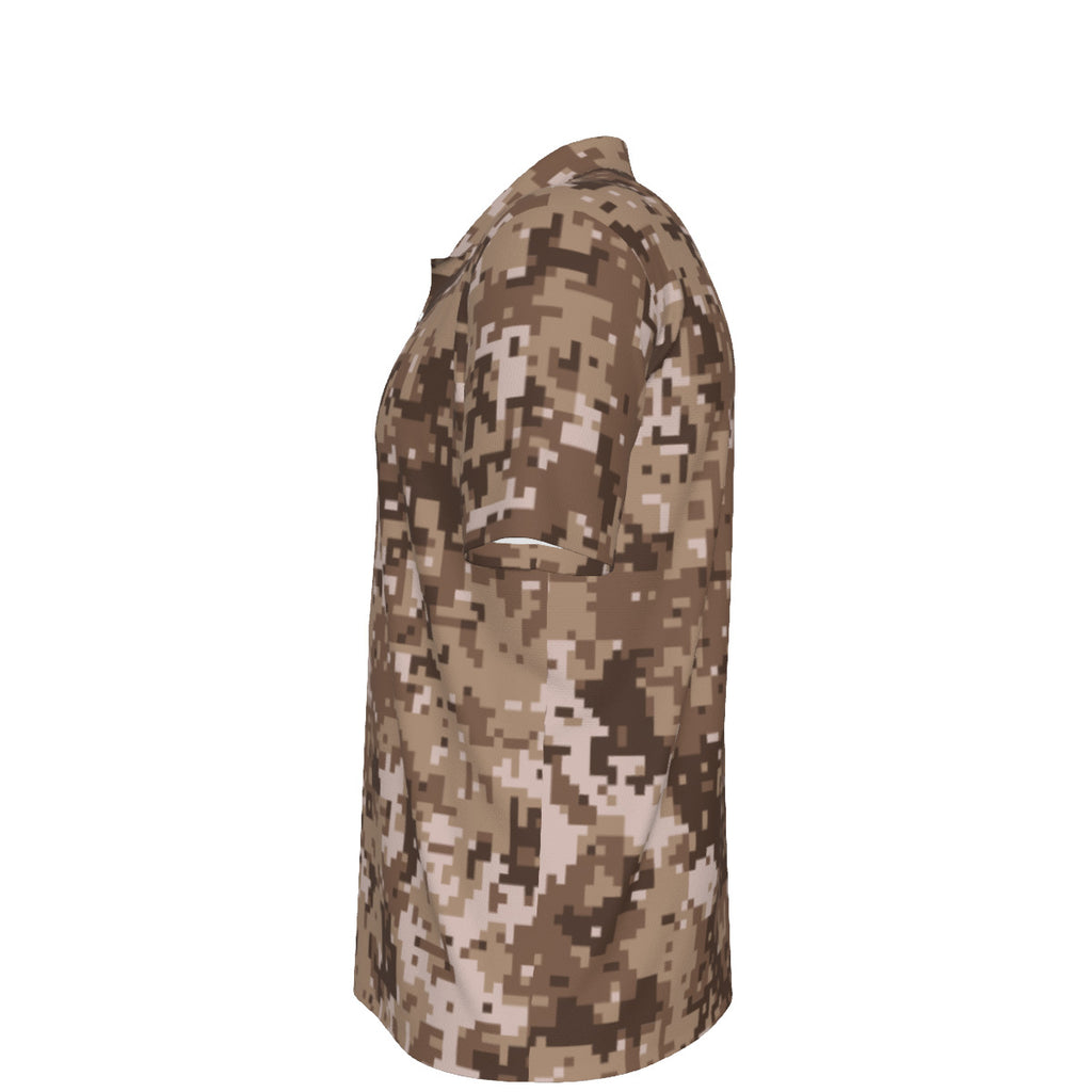 Pixel Desert Camouflage Men's UPF 50 POLO Shirt
