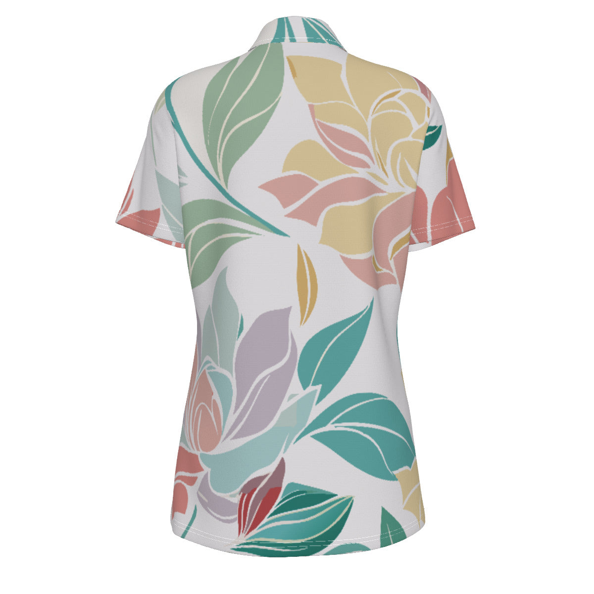 Multi-color Floral Print Women's UV Protection POLO Shirt