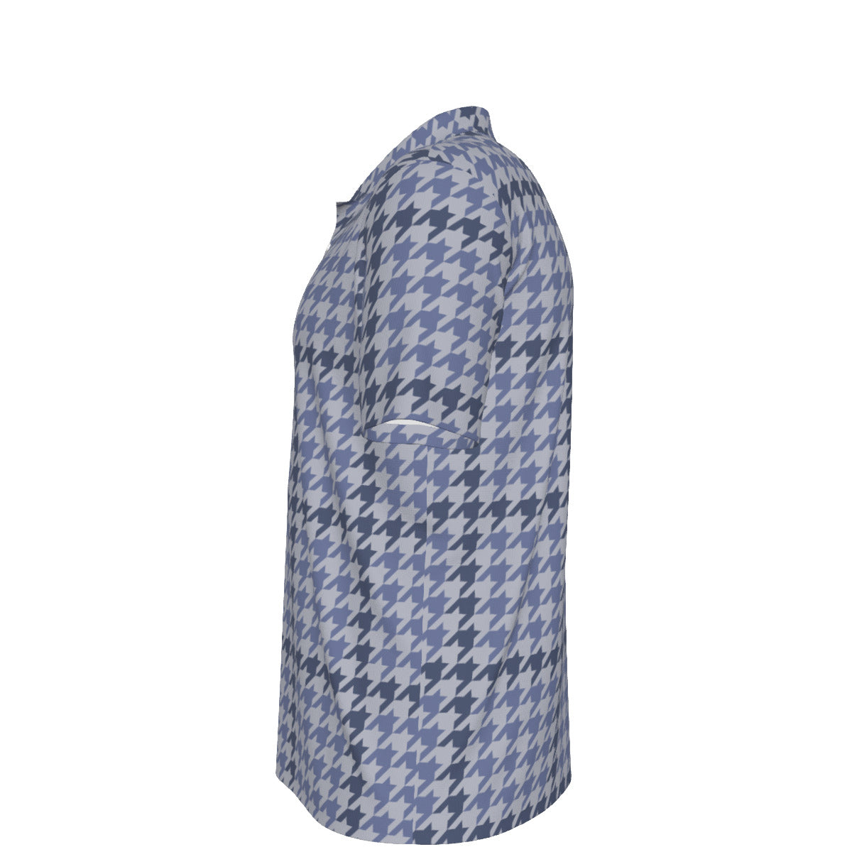 Blue and Gray Houndstooth Men's UV Protection POLO Shirt