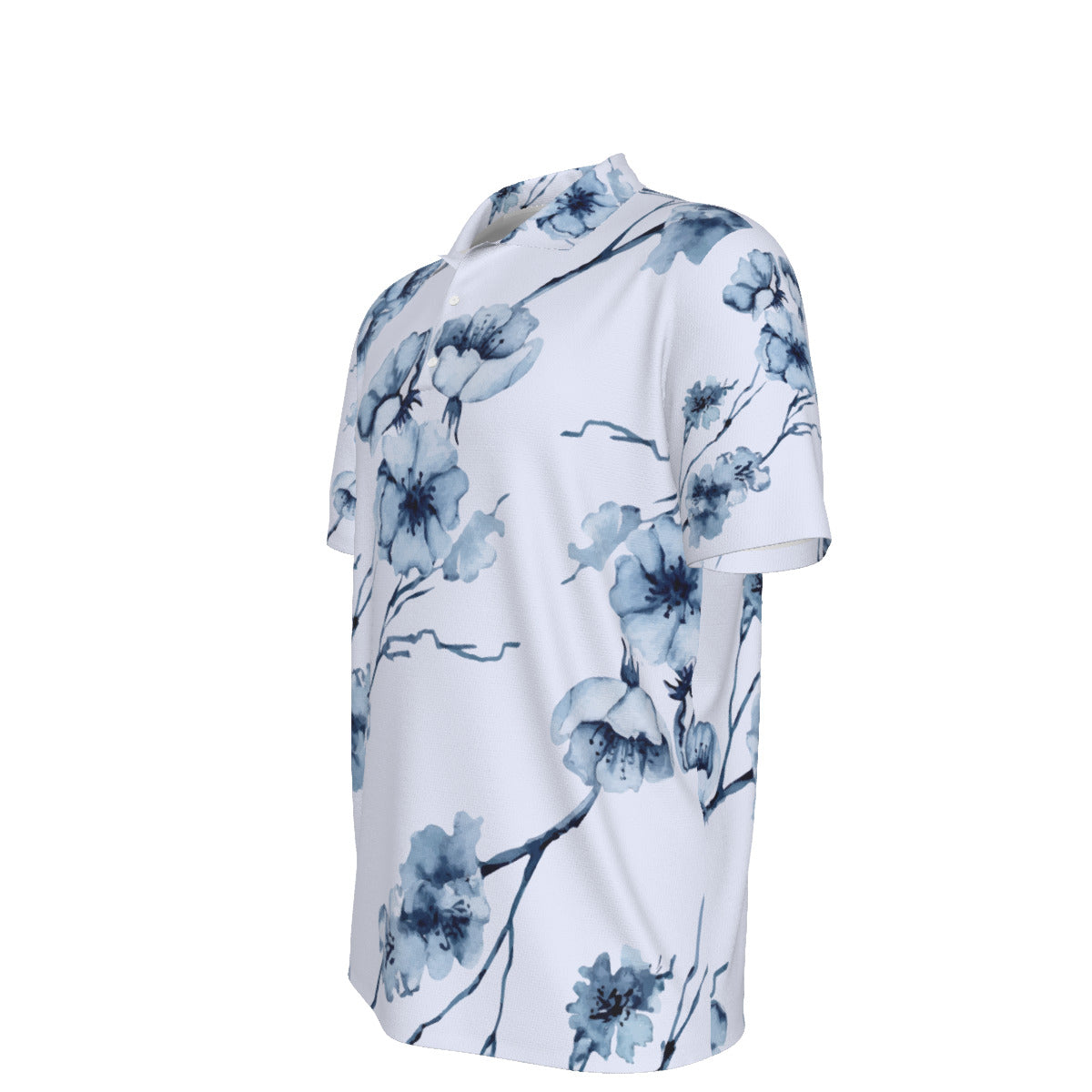 Cherry Bloosom Print Men's UV Protection POLO Shirt