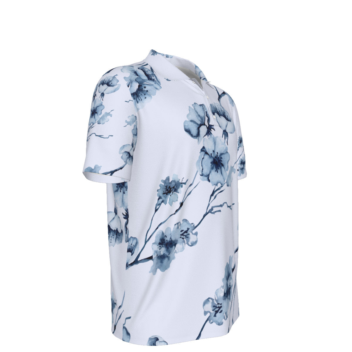 Cherry Bloosom Print Men's UV Protection POLO Shirt